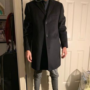 Men’s Black Saks Fifth Avenue Pea coat  - large